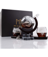 Moho Premium Whiskey Decanter Gift Set , Handmade Globe Decanter Set , 2... - £39.62 GBP