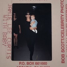 1996 Jamie Lee Curtis w/ Baby at LAX Color Photo Transparency Slide - $9.49