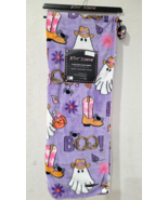 Betsey Johnson Halloween Ghost Cowboy Boots Pumpkin Purple Throw Blanket - $34.64