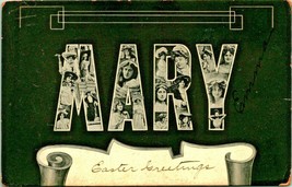 Ettlinger &amp; Co Name Series Large Letter Faces MARY UNP UDB Postcard - £15.49 GBP