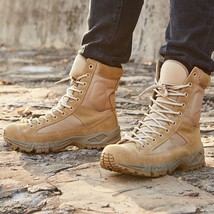 New Sport Army Men Combat Boots Outdoor Hiking Desert Leather Ankle Boots Milita - £58.90 GBP