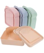 ABOOFAN 4pcs Plastic Toast Shape Sandwich Containers with Lid Food Storage - $214.76 MXN