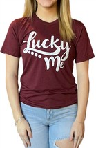 Texas True Threads lucky me graphic tee in Burgundy - size L - £26.68 GBP