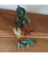 Lot of Rubbery Plastic Dragon Aqua &amp; Black &amp; Orange &amp; Black Animated Fly... - $10.45