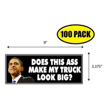 100 Pack 3.37&quot;x9&quot; Obama Sticker Decal Humor Funny Gift Political Election BS0390 - £67.78 GBP