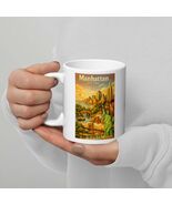 Manhattan New York White Glossy Mug - $18.00+
