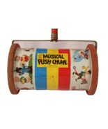 1951 Vintage Fisher Price Nursery Rhyme Musical Chime Roll Push Barrel T... - $17.99