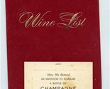 Kite&#39;s Restaurant Wine List 1960&#39;s - £9.47 GBP