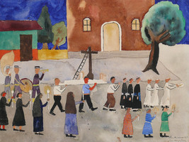 Procession, watercolor, Original BY Colombian Artist Pedro Alcántara. - £5,448.09 GBP