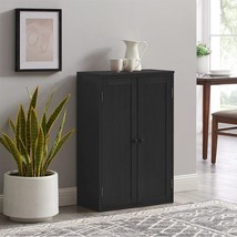 Bathroom Storage Cabinet Freestanding Wooden Floor Cabinet with Adjustable Shelf - £114.25 GBP