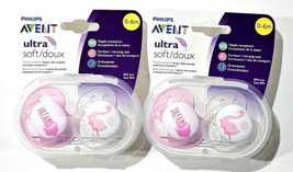 2 Packs Of 2 Philips Avent Ultra Soft 0-6m Pink Pacifier - £23.16 GBP