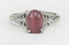 Vintage Pink Tiger&#39;s Eye Ring - Sz. 6.25 - £23.66 GBP