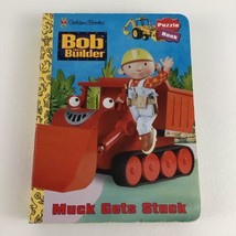 Bob the Builder Muck Gets Stuck Hardcover Puzzle Book Golden Vintage 2001 - £19.92 GBP