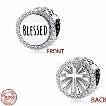Faith Cross Blessed Charm Spiritual Religious 925 Sterling Silver Bead Bracelet - £15.19 GBP