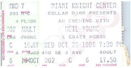 1986 Neil Young Crazy Horse Concert Ticket Stub Miami FL Landing On Water - £27.24 GBP