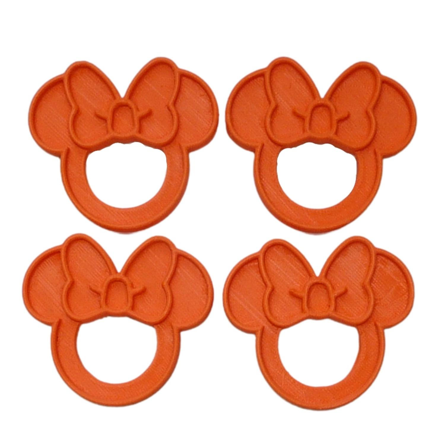 Minnie Mouse Themed Orange Napkin Ring Holders Set Of 4 Made In USA PR4809 - $4.99
