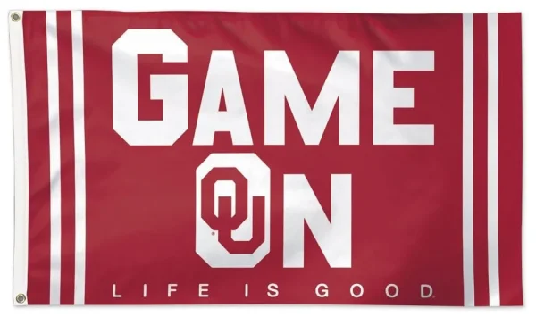 Oklahoma Sooners 3×5 Life Is Good Game On Flag - $18.00