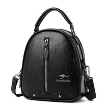 Multifunction Leisure Shoulder Bag Women Backpack 2022 New Fashion Soft Pu Leath - £43.23 GBP