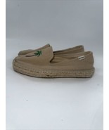 Soludos Palm Tree Size 8 Women Canvas Espadrille Slip On Shoes Beige Kha... - $22.43