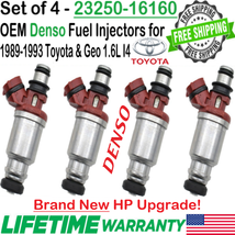 NEW DENSO OEM 4Pcs HP Upgrade Fuel Injectors for 1989-1993 Toyota &amp; Geo Prizm I4 - $244.52