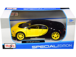 Bugatti Chiron Yellow and Black 1/24 Diecast Model Car by Maisto - $42.69