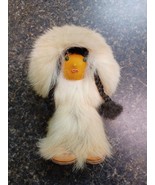 Vtg Illfelder Importing Eskimo Girl Doll Rabbit Fur Doll Poland  Braided... - $27.12 CAD