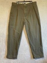 Vtg Polo Ralph Lauren 38x30 Brown Hammond Pants Cuffed Cotton - £15.68 GBP