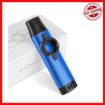 Blue Metal Kazoo Set with 5 Extra Membranes - Adjustable Tone for All Mu... - $22.30