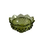 Vintage Fenton Green Hobnail Tiny Dish Bowl Candle Holder Colonial Chris... - $18.81