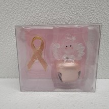 Jingle Buddies Breast Cancer Awareness Set - Jingle Bell Ornament &amp; Ribbon Pin - £12.55 GBP