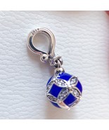 2019 Winter Collection 925 Sterling Silver Blue Christmas Ornament Dangl... - £13.84 GBP