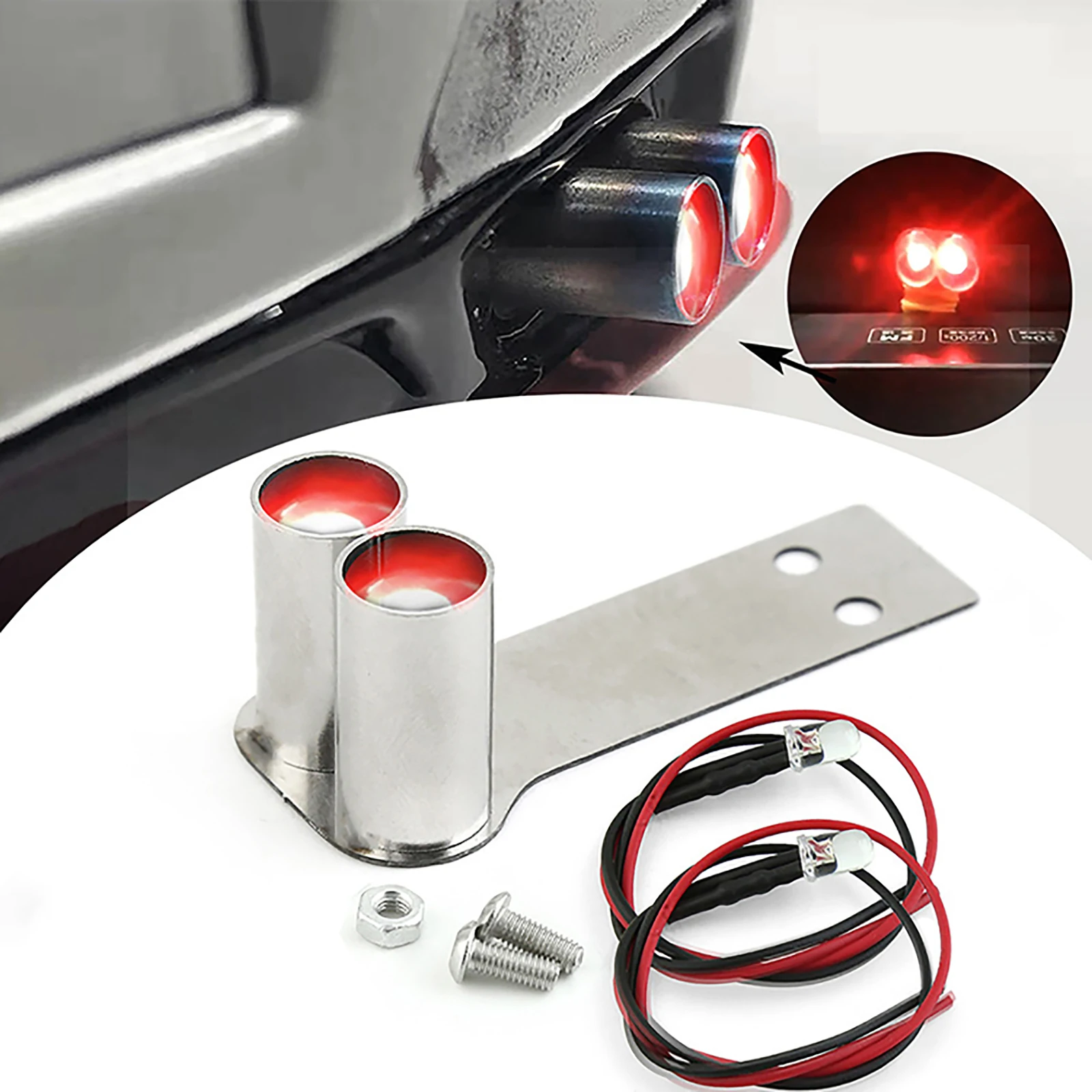 1PCS Stainless Steel RC Car Simulation Exhaust Pipe LED Modified Upgrade Part - £10.95 GBP