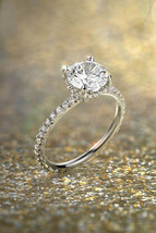 Round Cut 2.20Ct Simulated Diamond 14k White Gold Over Engagement Ring Size 5.5 - £105.75 GBP