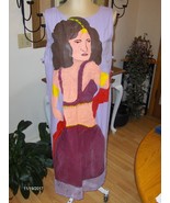 Style Studio Hand Painted Purple Dress Womens 1X Belly Dancer by Tammy R... - $54.99