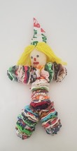 Vintage 12&quot; YoYo Yellow Yarn Haired Doll 7 Up Advertising Hat Handmade Rag Doll - £22.02 GBP