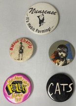 Lot 5 Broadway Musical Pinback Button Cats Nunsense Sweet Charity Les Mi... - $6.68