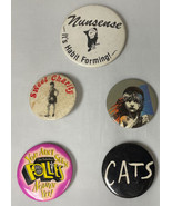 Lot 5 Broadway Musical Pinback Button Cats Nunsense Sweet Charity Les Mi... - £5.27 GBP