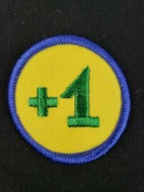 Vintage Girl Scouts Plus +1 Patch Badge 2&quot; Yellow Green Blue - £7.84 GBP