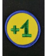 Vintage Girl Scouts Plus +1 Patch Badge 2&quot; Yellow Green Blue - £7.85 GBP