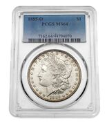 1885-O Silver Morgan Dollar Graded by PCGS as MS-64 - $3,005.03 MXN