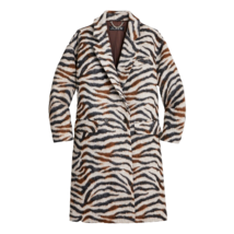 NWT J.Crew Collection Relaxed Topcoat in Zebra Jacquard Textured Wool S - £139.99 GBP