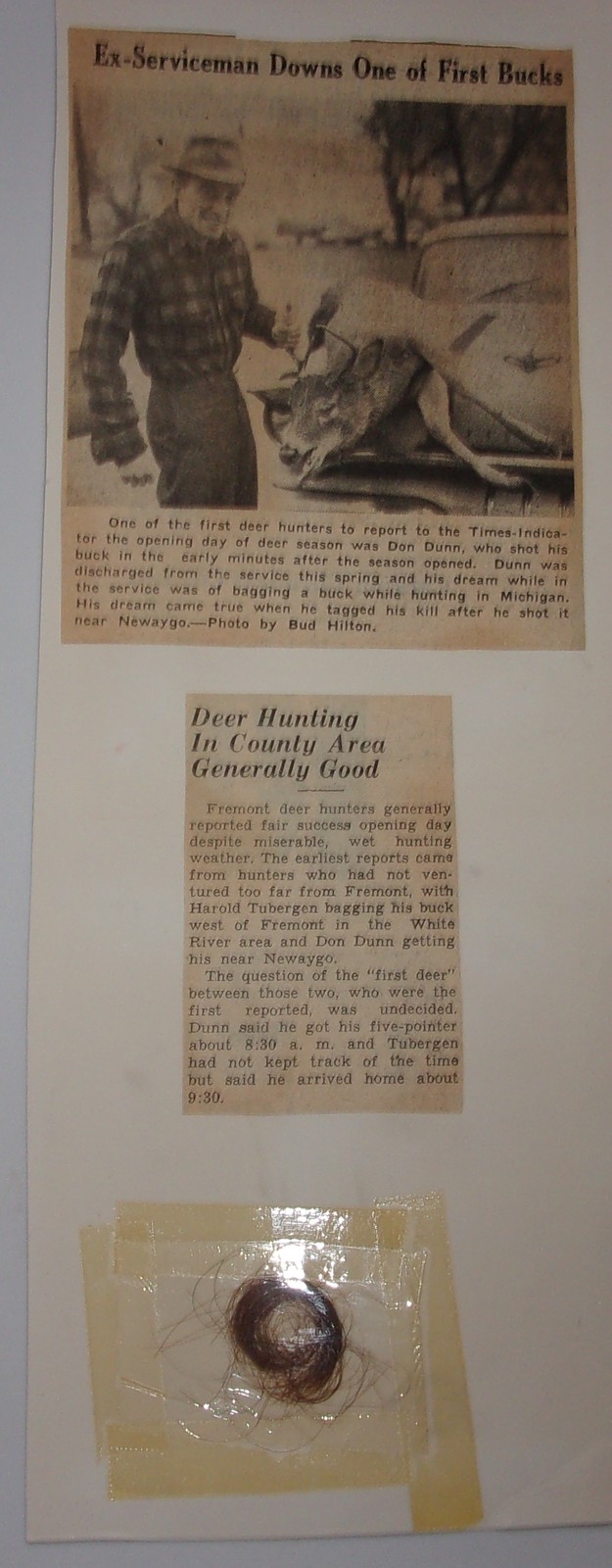Vtg Ephemera Newaygo MI Ex Serviceman Downs 1 of First Bucks Article &amp; H... - $1.99