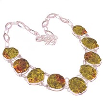 Green Moldavite Handmade Gemstone Black Friday Gift Necklace Jewelry 18&quot; SA 1098 - £11.00 GBP