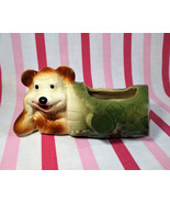 Darling Vintage 1950&#39;s American Bisque Whimsy Bear in a Log Art Pottery ... - £14.15 GBP