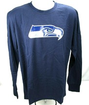 Seattle Seahawks Long Sleeve T-Shirt Mens Sz M Blue Activewear Casual Apparel - £17.81 GBP