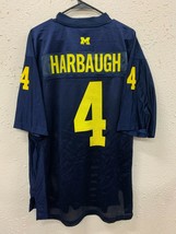 Adidas Ncaa Jersey Michigan Wolverines Jim Harbaugh #4 Navy Jersey Size Small - £23.01 GBP