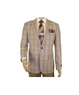 Men Sport Coat by Berlusconi Turkey Italian Wool Super 180&#39;s #671-15 Tan... - £126.52 GBP