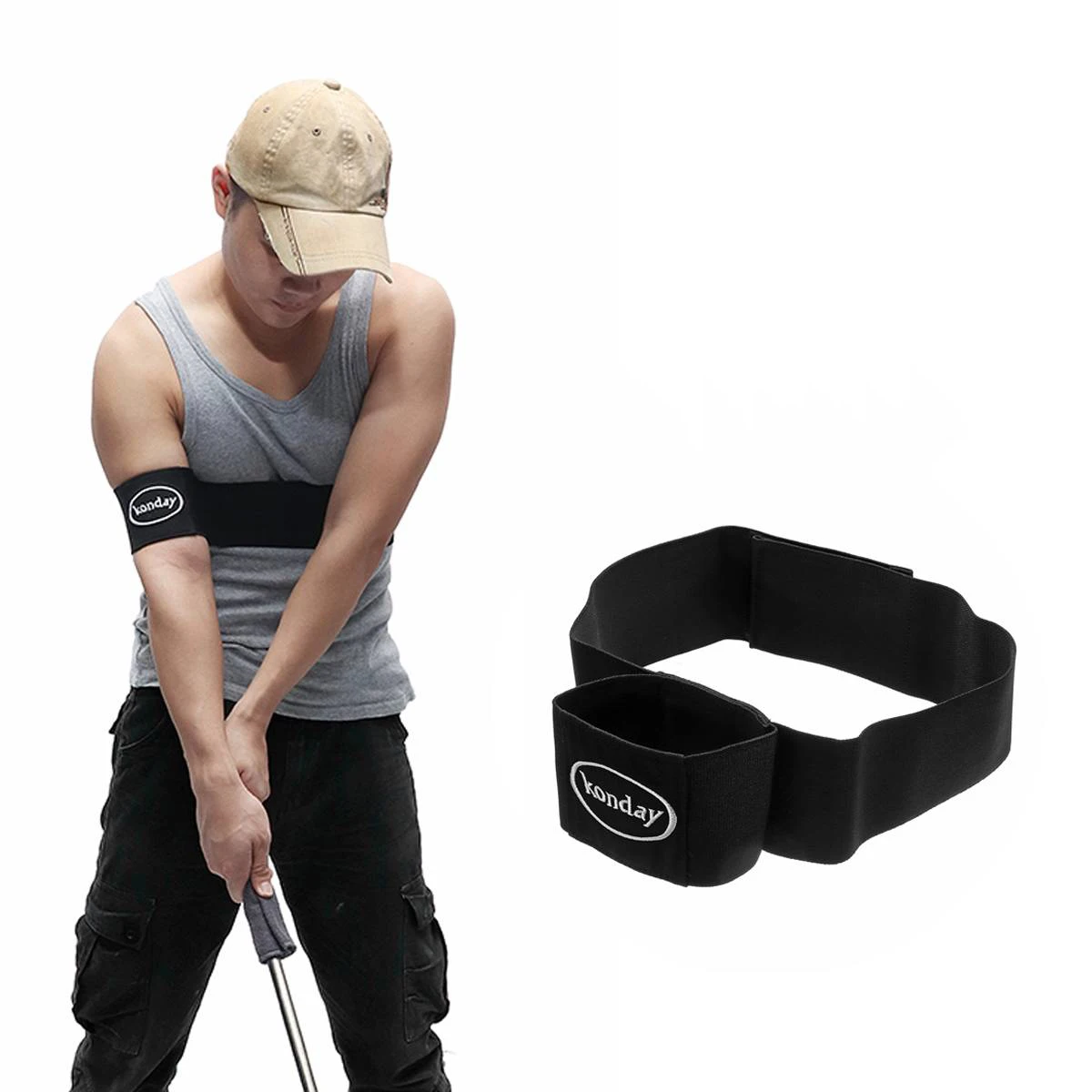 1Pc Golf Swing Training Aids Swing Arm Strap Double Ring Golf Swing Trainer Begi - £121.08 GBP