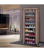 Shoe Organizer 10-Layers 9 Lattices Non-woven Fabric Cover Compact Rack ... - $477.58 MXN+