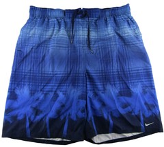 Nike Swim Trunks Men Blue Swoosh Bathing Suit Pool Shorts XXL - £12.75 GBP